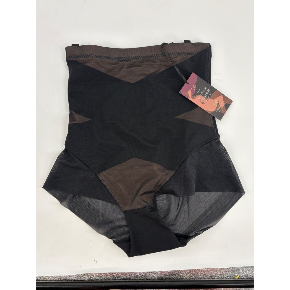 Honeylove Super Power Brief Onyx Black High Waisted Sculptwear Shaper Size L NWT
